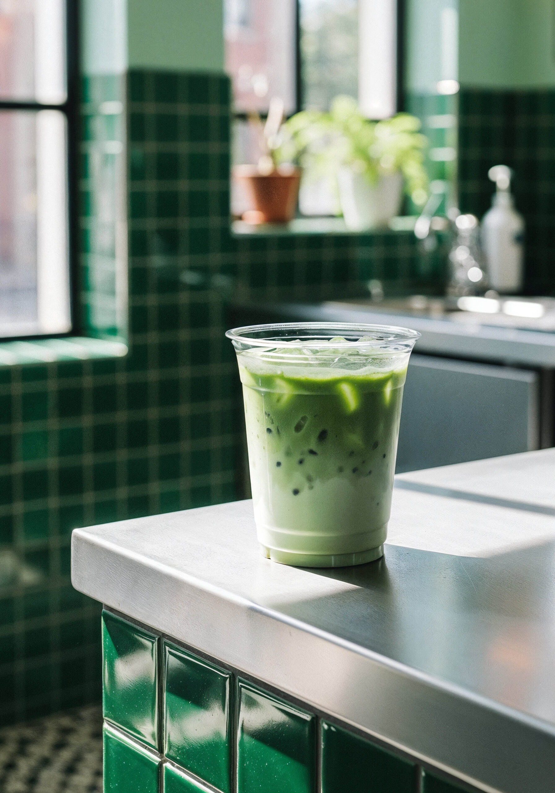 iced-matcha-latte-clear-cup-counter Iced Matcha Latte Clear Cup Counter - Image 1